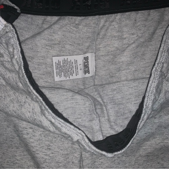 PINK Victoria’s Secret Joggers Sweatpants Gray Red Black Size Large - Picture 4 of 5